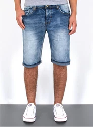 ESRA Jeansshorts Herren Capri Blau/Hellblau