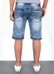 ESRA Jeansshorts Herren Capri Blau/Hellblau