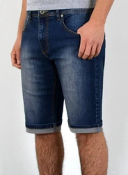 ESRA Jeansshorts Herren Capri Dunkelblau/Hellblau