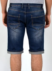 ESRA Jeansshorts Herren Capri Dunkelblau/Hellblau