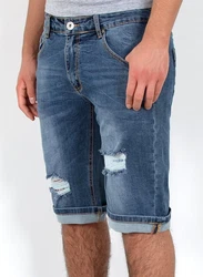 ESRA Jeansshorts Herren Capri Hellblau/Blau/Dunkelblau