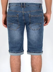 ESRA Jeansshorts Herren Capri Hellblau/Blau/Dunkelblau