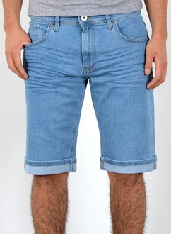 ESRA Jeansshorts Herren Capri Hellblau/Blau