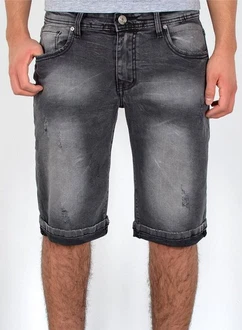 ESRA Jeansshorts Herren Capri Dunkelgrau/Grau/Schwarz/Hellgrau