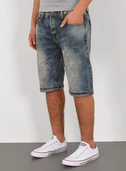 ESRA Jeansshorts Herren Capri Blau/Hellblau/Grau