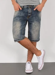 ESRA Jeansshorts Herren Capri Blau/Hellblau/Grau