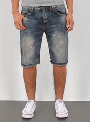 ESRA Jeansshorts Herren Capri Blau/Hellblau/Grau
