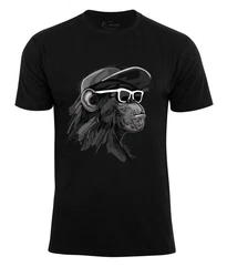 Cotton Prime T-Shirt mit Affenmotiv Cool Monkey Schwarz