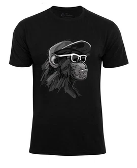 Cotton Prime T-Shirt mit Affenmotiv Cool Monkey Schwarz