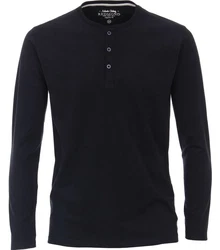 Redmond Rundhalspullover T-Shirt uni (1-tlg) (668) Dunkelblau/Blau/Schwarz
