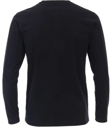 Redmond Rundhalspullover T-Shirt uni (1-tlg) (668) Dunkelblau/Blau/Schwarz