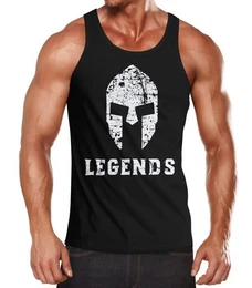 Tanktop Herren Tank Top Legends Legends Sparta Spartaner Helm mit Print