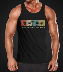 Neverless Tanktop Herren California Dreaming Summer Party Schwarz/Gelb/Gold/Braun/Rot/Dunkelrot