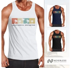 Neverless Tanktop Herren California Dreaming Summer Party Schwarz/Gelb/Gold/Braun/Rot/Dunkelrot