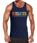 Neverless Tanktop Herren California Dreaming Summer Party Blau/Dunkelblau/Rot