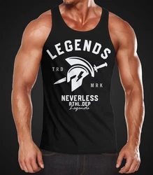 Neverless Tanktop Gladiator Sparta Gym Athletics Sport Fitness Schwarz/Orange
