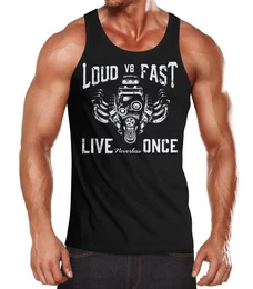 Tanktop Herren Tank-Top V8 Motor-Block Engine Hot Rod GT Muskelshirt Muscle mit Print