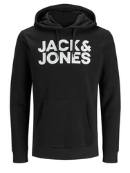 Jack & Jones Sweatshirt JJECORP LOGO SWEAT HOOD (3478) anthrazit / wei