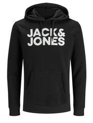 Jack & Jones Sweatshirt JJECORP LOGO SWEAT HOOD (3478) anthrazit / wei