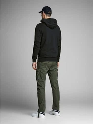 JACK & JONES Herren Hoodie Logo JJECORP Old Sweat Hood NOOS (12137054) Schwarz/Hellblau