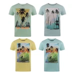 riverso T-Shirt Herren RIVLukas Regular Fit Mischfarben/Türkis/Blau/Beige/Hellgrün/Gelb/Grün