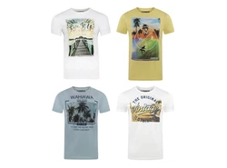 riverso T-Shirt Herren RIVLukas Regular Fit Weiß/Mischfarben/Beige/Blau/Gelb/Creme