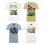 riverso T-Shirt Herren RIVLukas Regular Fit Weiß/Mischfarben/Beige/Blau/Gelb/Creme