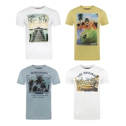 riverso T-Shirt Herren RIVLukas Regular Fit Weiß/Mischfarben/Beige/Blau/Gelb/Creme