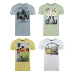 riverso T-Shirt Herren RIVLukas Regular Fit Mischfarben/Gelb/Beige/Blau