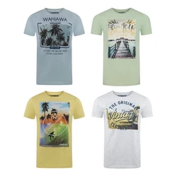 riverso T-Shirt Herren RIVLukas Regular Fit Mischfarben/Gelb/Beige/Blau