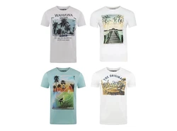 riverso T-Shirt Herren RIVLukas Regular Fit Weiß/Beige/Mischfarben/Blau