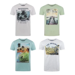 T-Shirt Herren Fotoprintshirt RIVLukas Regular Fit (4-tlg) Kurzarm Tee Shirt mit Rundhalsausschnitt aus 100% Baumwolle