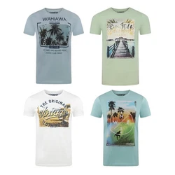 riverso T-Shirt Herren RIVLukas Regular Fit Blau/Mischfarben/Hellblau/Grün/Beige/Hellgrün