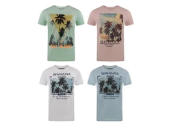riverso T-Shirt Herren RIVLukas Regular Fit Beige/Türkis/Mischfarben/Blau/Grün/Hellgrün