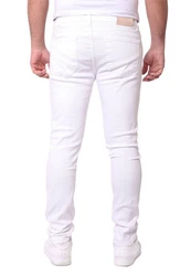Reslad Jeans-Herren Slim Fit Basic Style Stretch-Denim Jeans-Hose RS-2063 Weiß/Creme