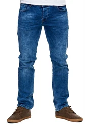 Reslad Jeans-Herren Slim Fit Basic Style Stretch-Denim Jeans-Hose RS-2063 Blau/Dunkelblau/Hellblau