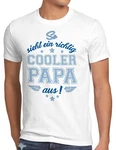 style3 T-Shirt Cooler Papa Fun Spruch Vatertag Dad Vater Geburtstag Sohn Tochter Hellblau/Türkis/Weiß