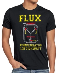 T-Shirt Flux Kompensator Game Gamer Zukunft Zurck Zeitreise Delorean DMC Beige/Grau/Schwarz