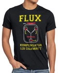 T-Shirt Flux Kompensator Game Gamer Zukunft Zurck Zeitreise Delorean DMC Beige/Grau/Schwarz