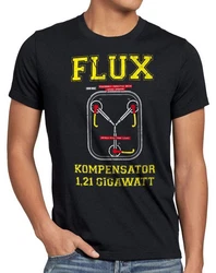 T-Shirt Flux Kompensator Game Gamer Zukunft Zurck Zeitreise Delorean DMC Beige/Grau/Schwarz