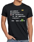 style3 T-Shirt My Princess is in Another Castle Classic Gamer Lila/Schwarz/Braun/Dunkelgrau