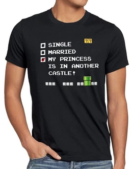 style3 T-Shirt My Princess is in Another Castle Classic Gamer Lila/Schwarz/Braun/Dunkelgrau style3 T-Shirt My Princess is in Another Castle Classic Gamer Lila/Schwarz/Braun/Dunkelgrau