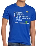 style3 T-Shirt My Princess is in Another Castle Classic Gamer Blau/Hellblau/Lila