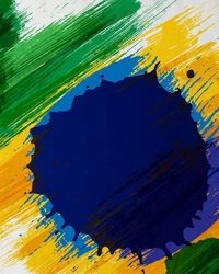 style3 T-Shirt Flagge Brasilien Fuball Sport Brazil WM EM Fahne Weiß/Grün/Creme/Mischfarben/Orange