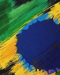 style3 T-Shirt Flagge Brasilien Fuball Sport Brazil WM EM Fahne Schwarz/Mischfarben/Gelb/Dunkelgrau/Grün