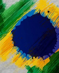 style3 T-Shirt Flagge Brasilien Fuball Sport Brazil WM EM Fahne Grau