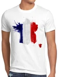 style3 T-Shirt Flagge Frankreich Fußball Sport France WM EM Fahne Blau/Creme/Weiß