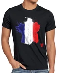 style3 T-Shirt Flagge Frankreich Fußball Sport France WM EM Fahne Blau