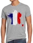 style3 T-Shirt Flagge Frankreich Fußball Sport France WM EM Fahne Blau/Grau