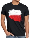 style3 T-Shirt Flagge Polen Fußball Sport Polska WM EM Fahne Rot/Creme/Grün/Schwarz/Weiß